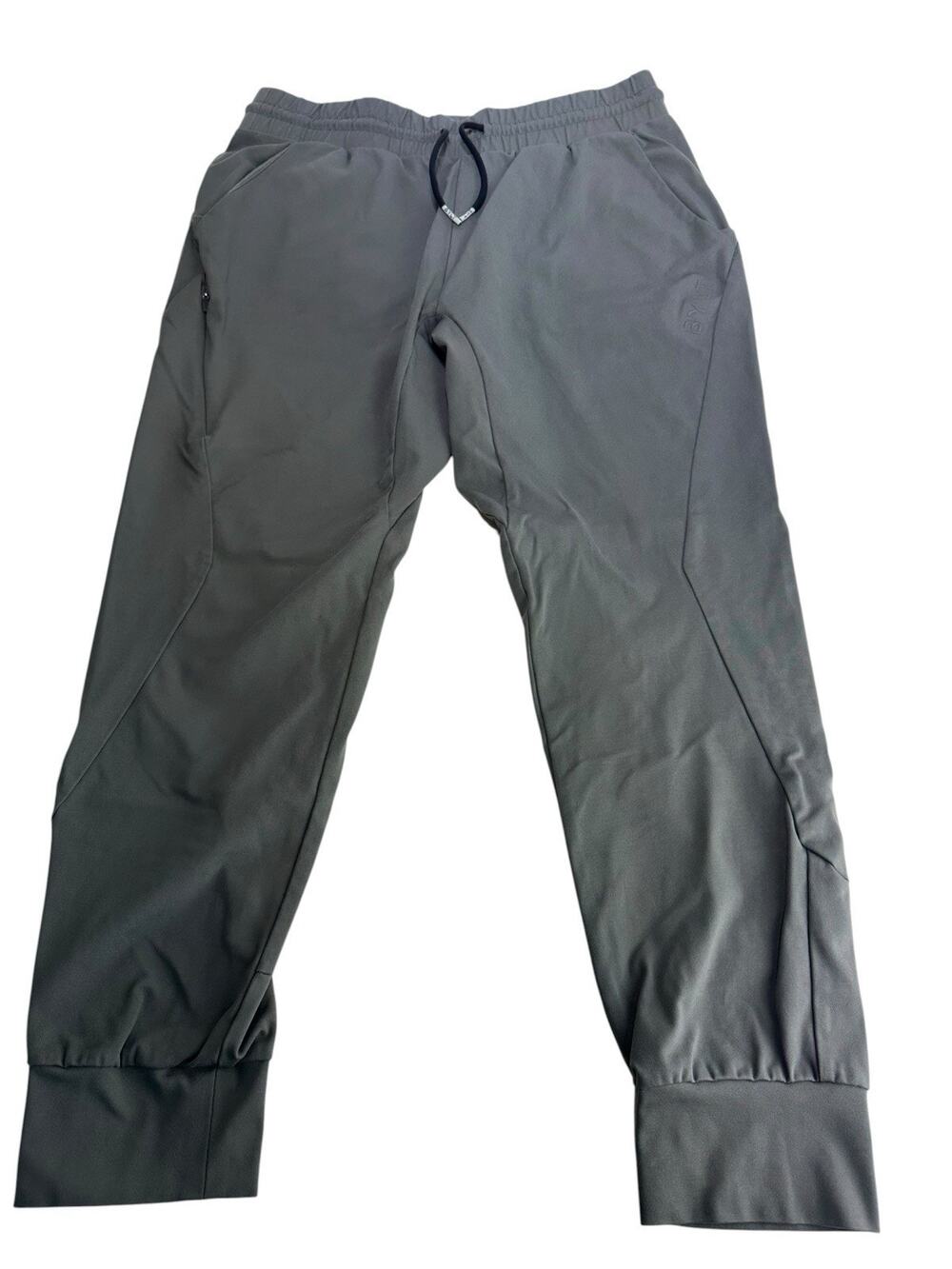 BYLT Jogger Sweatpants Men's Size XL Gray Drawstring Tapered Zip Pocket Pants